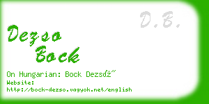 dezso bock business card